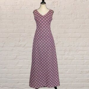 Lanvin Paris *vintage* red white & Blue Maxi Dress Size 8